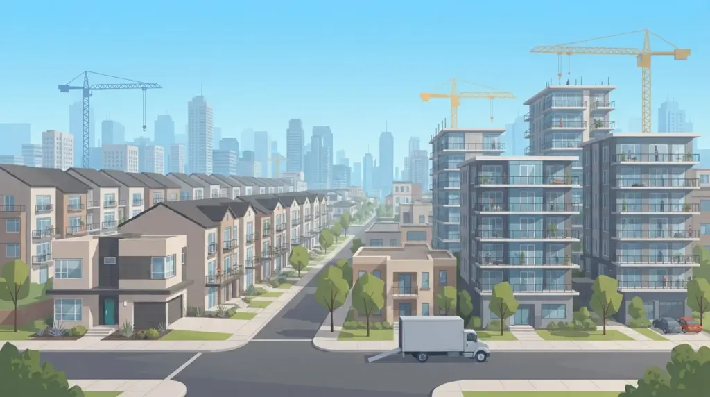 Illustration comparing the fastest-growing United States cities by population change