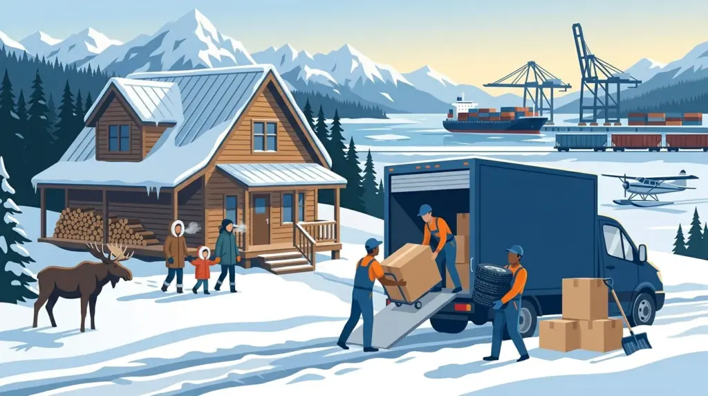 Illustrated guide to moving to Anchorage, showing housing, neighbourhoods, costs and arrival