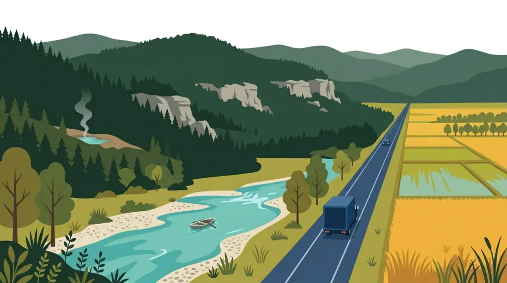 Illustrated guide to moving to Arkansas, showing housing, neighbourhoods, costs and arrival
