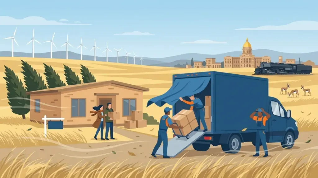 Illustrated guide to moving to Cheyenne, showing housing, neighbourhoods, costs and arrival