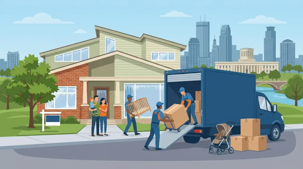 Illustrated guide to moving to Columbus, Ohio, showing housing, neighbourhoods, costs and arrival