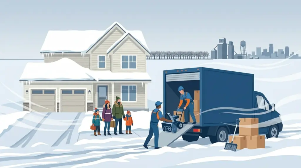 Illustrated guide to moving to Fargo, showing housing, neighbourhoods, costs and arrival