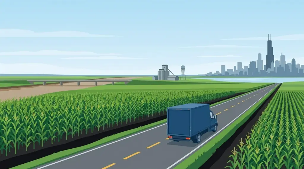 Illustrated guide to moving to Illinois, showing housing, neighbourhoods, costs and arrival