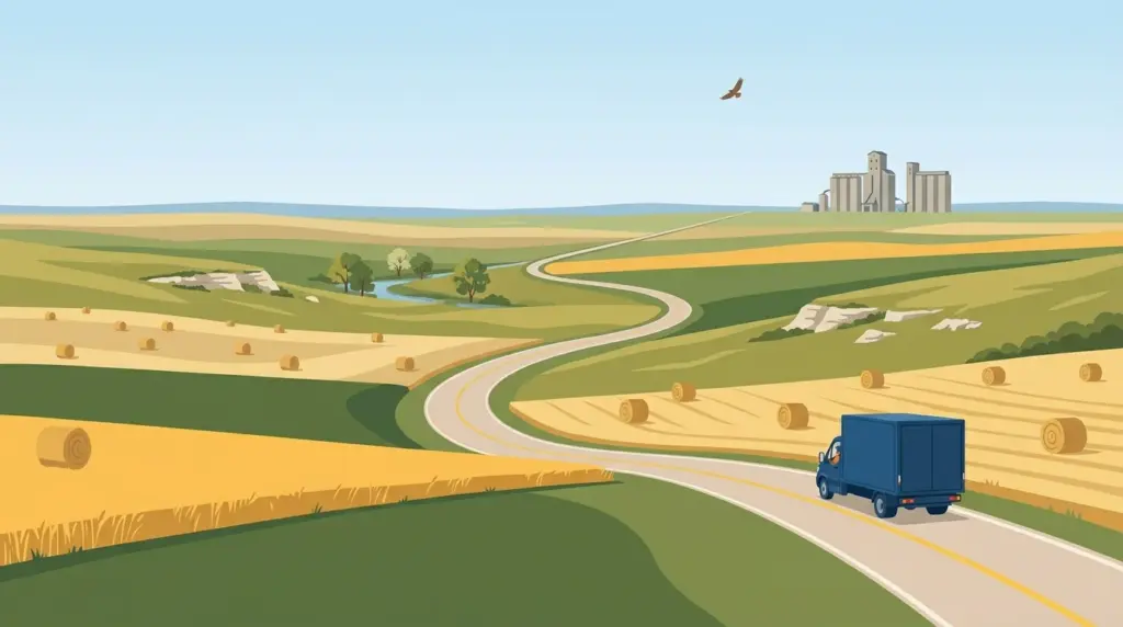 Illustrated guide to moving to Kansas, showing housing, neighbourhoods, costs and arrival