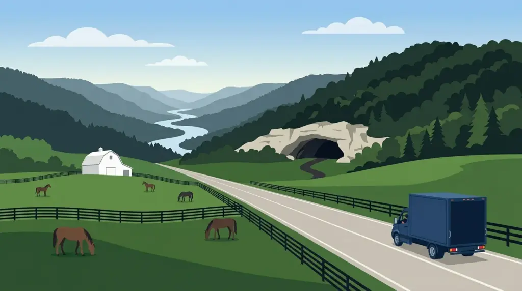 Illustrated guide to moving to Kentucky, showing housing, neighbourhoods, costs and arrival