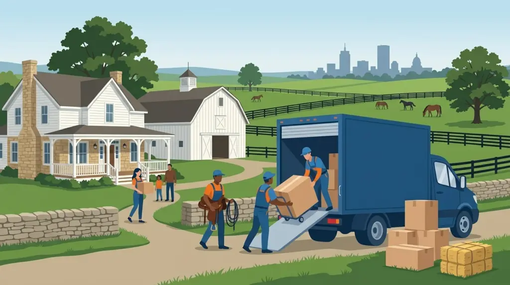 Illustrated guide to moving to Lexington, KY, showing housing, neighbourhoods, costs and arrival