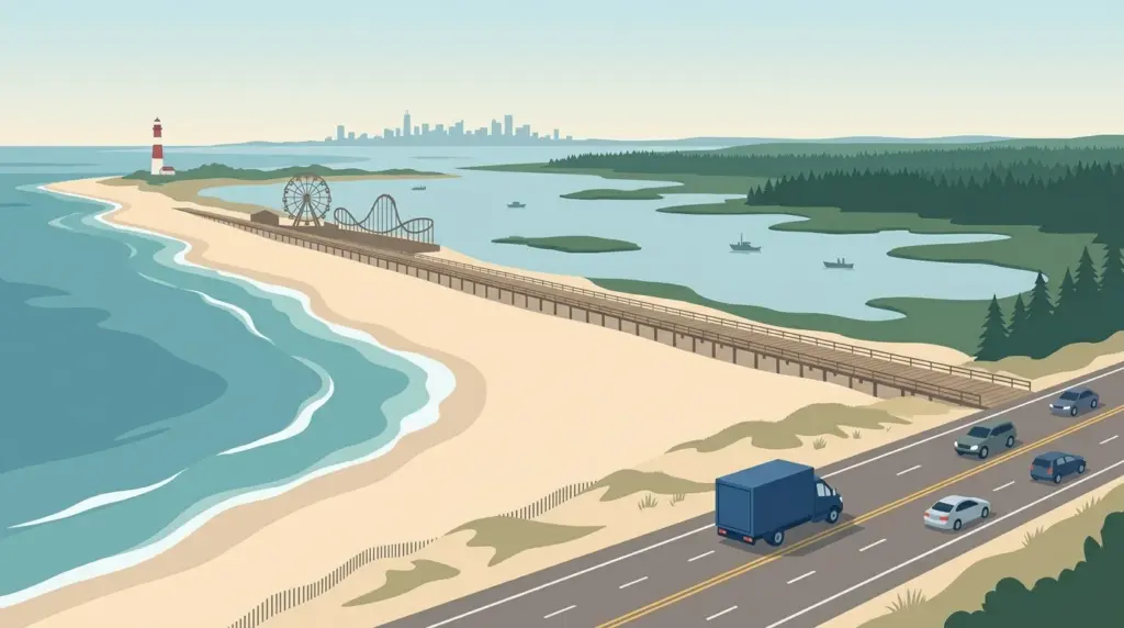 Illustrated guide to moving to New Jersey, showing housing, neighbourhoods, costs and arrival