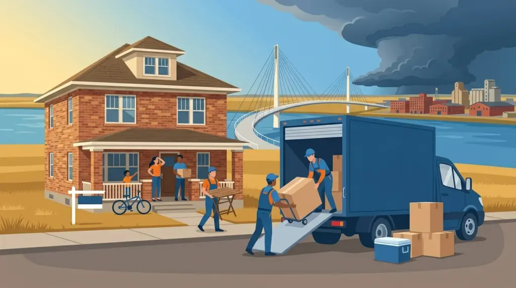 Illustrated guide to moving to Omaha, showing housing, neighbourhoods, costs and arrival