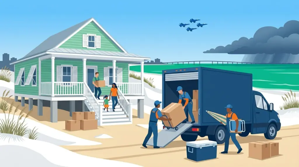 Illustrated guide to moving to Pensacola, showing housing, neighbourhoods, costs and arrival