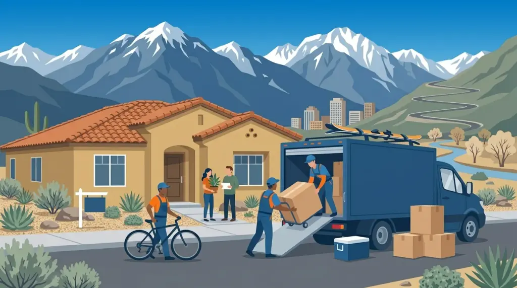 Illustrated guide to moving to Reno, showing housing, neighbourhoods, costs and arrival
