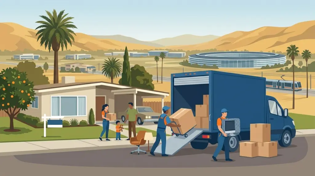 Illustrated guide to moving to San Jose, showing housing, neighbourhoods, costs and arrival
