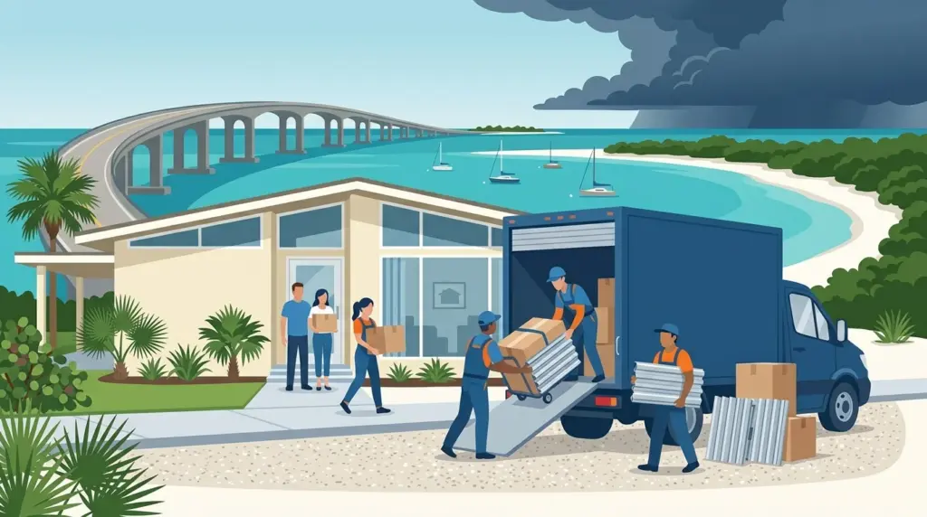 Illustrated guide to moving to Sarasota, showing housing, neighbourhoods, costs and arrival