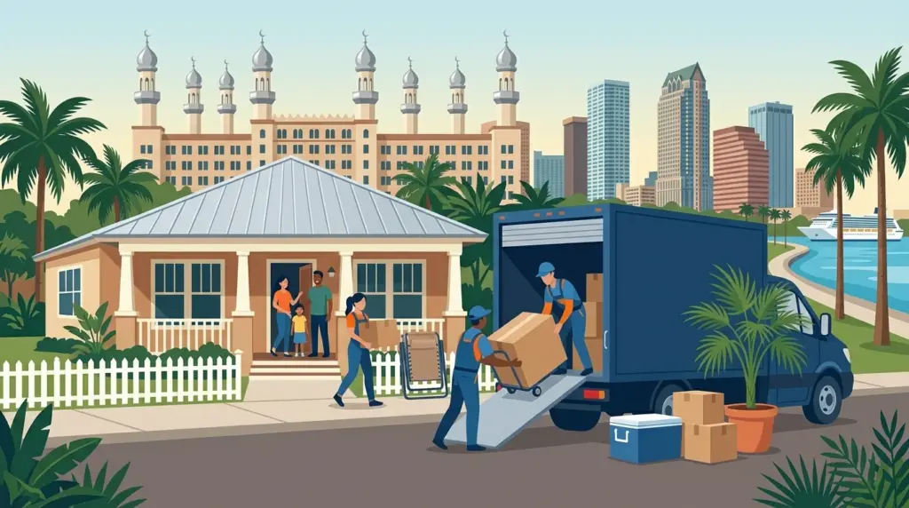 Illustrated guide to moving to Tampa, showing housing, neighbourhoods, costs and arrival