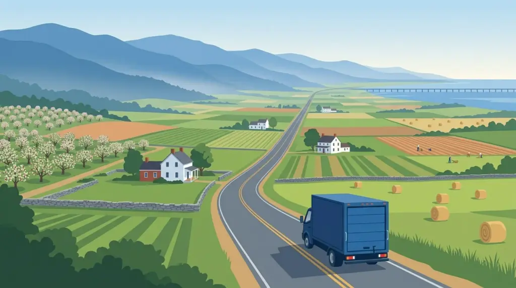 Illustrated guide to moving to Virginia, showing housing, neighbourhoods, costs and arrival