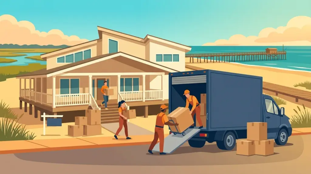 Illustrated guide to moving to Virginia Beach, showing housing, neighbourhoods, costs and arrival