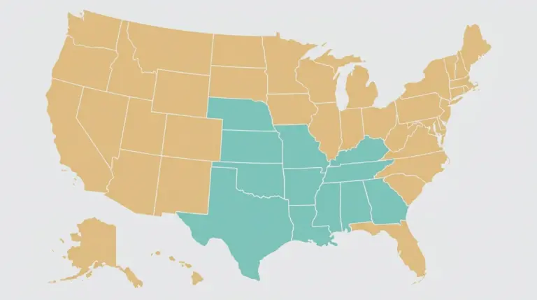 A block of low-cost states running through the centre and lower middle of the country