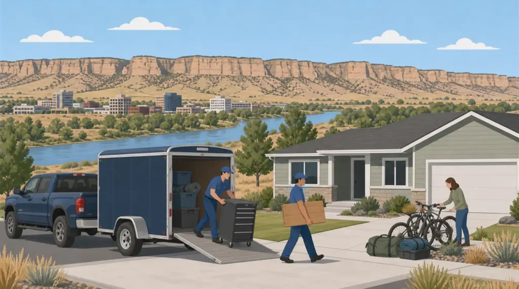 Illustrated guide to moving to Billings, MT, showing housing, neighbourhoods, costs and arrival