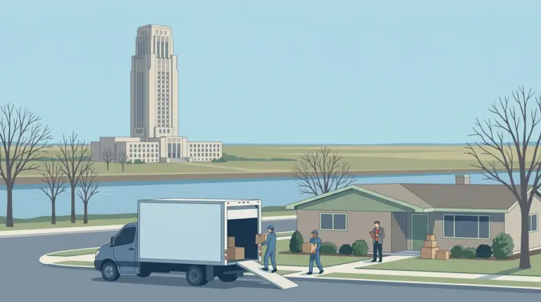 Illustrated guide to moving to Bismarck, ND, showing housing, neighbourhoods, costs and arrival