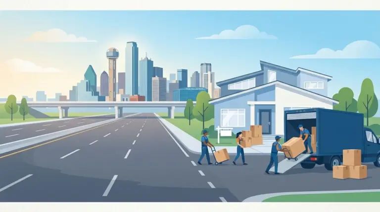 Illustrated guide to moving to Dallas-Fort Worth, showing North Texas cities, tolls, housing and commutes