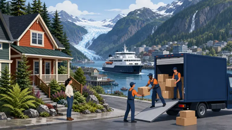 Illustrated guide to moving to Juneau, AK, showing housing, neighbourhoods, costs and arrival