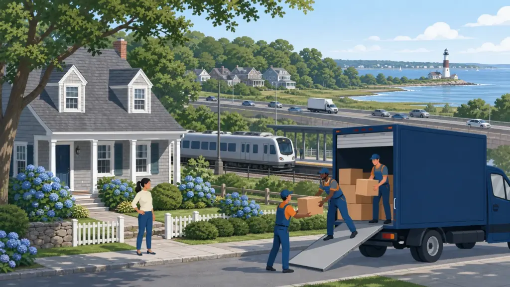 Illustrated guide to moving to Long Island, showing housing, neighbourhoods, costs and arrival