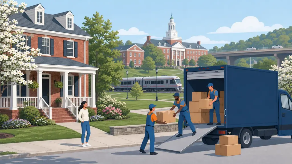 Illustrated guide to moving to Newark, DE, showing housing, neighbourhoods, costs and arrival