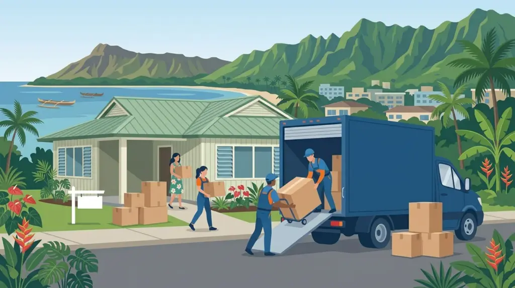 Illustrated guide to moving to Oahu, showing housing, neighbourhoods, costs and arrival