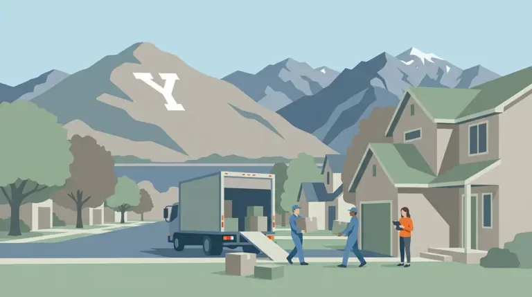 Illustrated guide to moving to Provo, UT, showing housing, neighbourhoods, costs and arrival