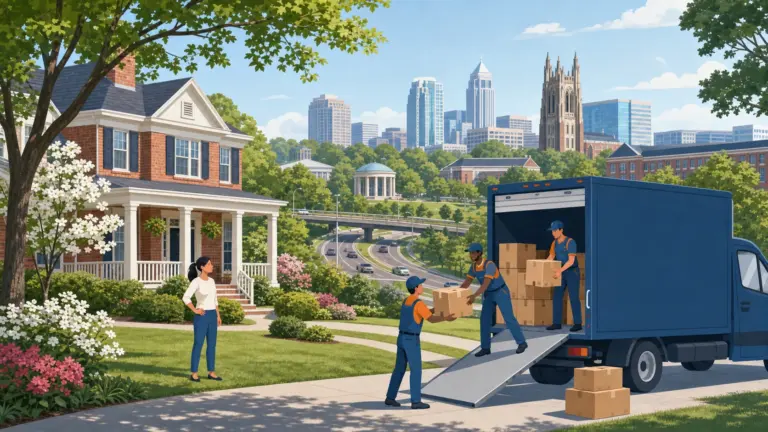 Illustrated guide to moving to the Research Triangle, showing housing, neighbourhoods, costs and arrival