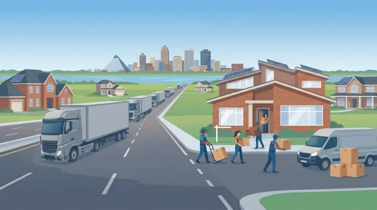 Illustrated guide to moving to Southaven, MS, showing housing, neighbourhoods, costs and arrival