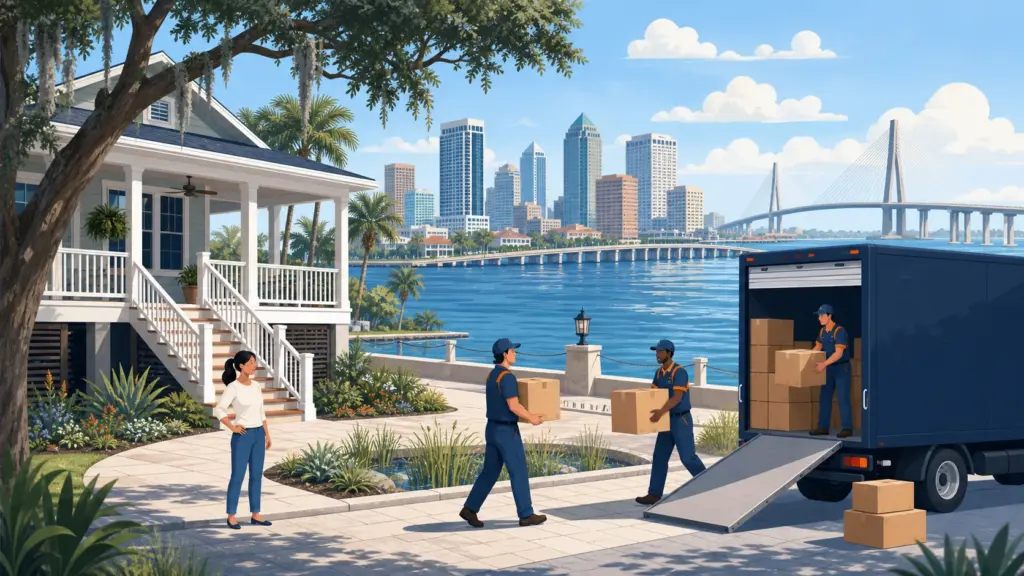 Illustrated guide to moving to Tampa Bay, showing housing, neighbourhoods, costs and arrival