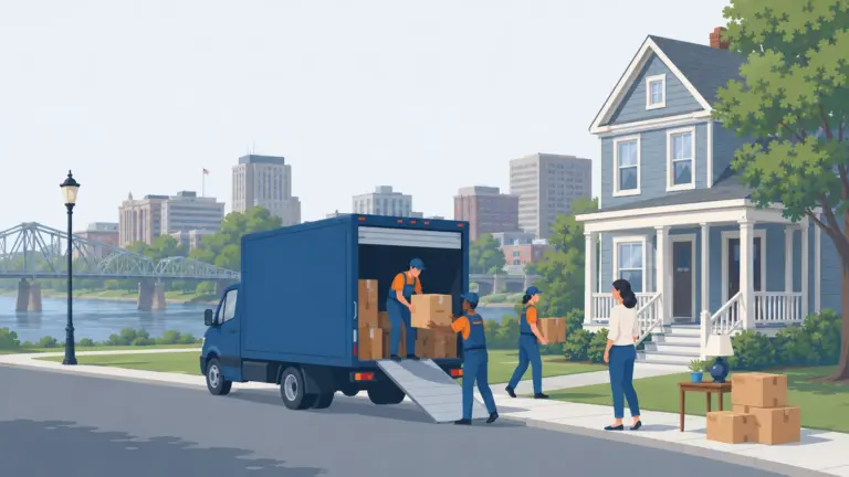 Illustrated guide to moving to Fort Smith, AR, showing housing, neighbourhoods, costs and arrival