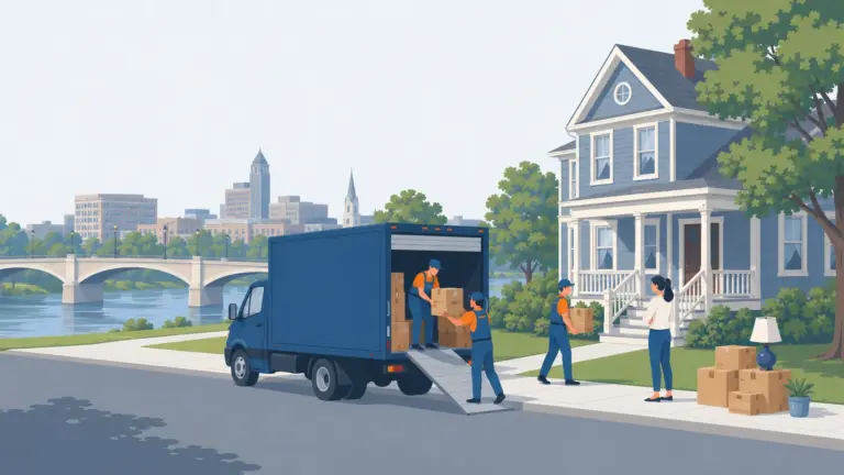 Illustrated guide to moving to Rockford, IL, showing housing, neighbourhoods, costs and arrival
